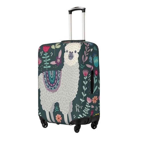 Flower Alpaca Print Luggage Suitcase Covers Elastic Washable Luggage Protector Luggage Covers For Suitcase2