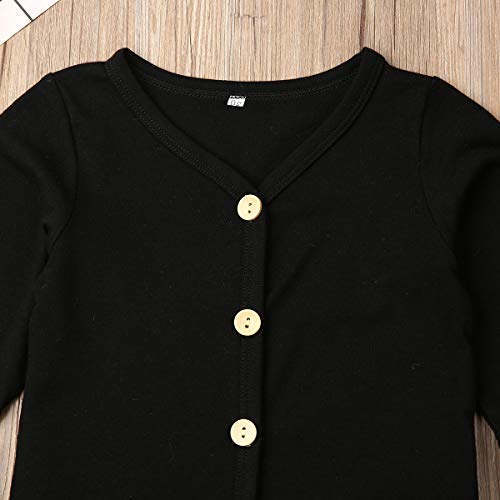 Goocheer Casual Toddler Girl Clothes Long Sleeves Shirt Top Trousers Pants Set Toddler Girl Leopard Outfit Fall Winter Clothing (Black, 5-6T) #TOP3