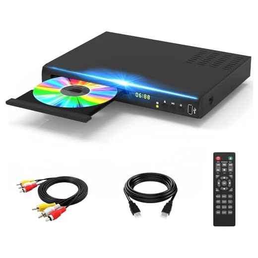 Blu Ray DVD Player, 1080P Home Theater Disc System, Play All DVDs and Region A 1 Blu-Rays, Support Max 128G USB Flash Drive + HDMI/AV/Coaxial Output + Built-in PAL/NTSC with HDMI/AV Cable
