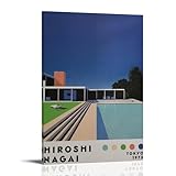 Hiroshi Nagai House And Pool Leinwandposter Als Dekoration, Wandbilder Fürs Wohnzimmer, Gemälde Fürs Schlafzimmer, Moderne Wohnaccessoires Für Jungenzimmer Und Festliche Wanddekorationen Für Mädchenzi