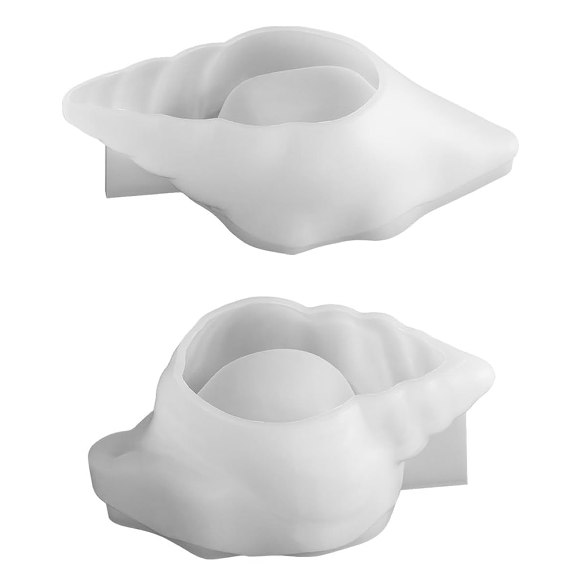 Ieron Silicone Shell Shape Mould,Conch Shape Candle Holder, Silicone Casting Moulds, Silicone Candle Holder Mould Set for Resin Shell Containers and Home Ornaments