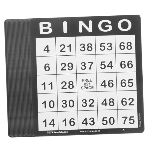 OUNONA 50 Piezas Cartones De Bingo Suministros Creativos para Juegos De Bingo Titulares De Cartas Bingo De Juguete Suministro De Juego De Fiesta De Reemplazo Favores Chinos Black Papel