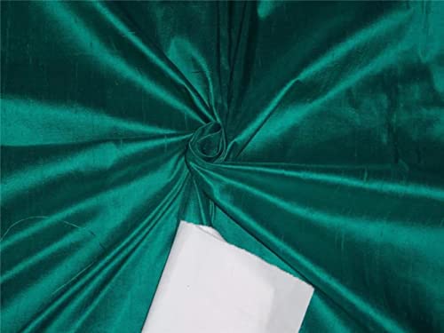 Tissu Dupioni 100% pure soie vert foncé poudré largeur 137,2 cm slubs
