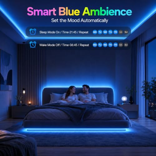 Image of MORIACC 19.68ft LED Lights for TV, RGB TV LED Backlight for 55-85 Inch TVs, Music Sync Strip Lights Behind TV, APP & Remote Control, USB Powered for Bedroom Gaming Home Theater