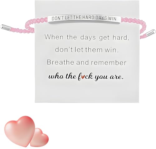 Inspirational Gifts for women Strength Bracelet for Women Dont Let The Hard Days Win Bracelet Women Pink Bracelets Womens Encouraging With Encouragement Card Suitable for Giving Family Friends