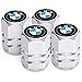 BMW Compatible Tire Valve Caps - Corrosion Resistant, Leak-Proof, White Car Accessories