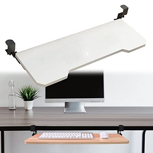 木製 デスクエクステンダー 人間工学 キーボードトレイ 長さ520 650 750mm 幅250mm 疲労を和らげる 机の下 スライド式 後付け キーボードスライダー デスクワーク クランプ式 取り付け簡単 )