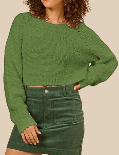 InterNos Women's Open Tie Back Pullover Sweater Popcorn Crew Neck Backless Bow Tie Knitted Crop Tops2