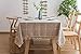 Produktbild Lanqinglv Quaste Tischdecke 110x110 Beige Kariert Baumwolle und Leinen Tischtuch Couchtisch Tischdecke Quadratisch Abwaschbar Küchentischabdeckung für Speisetisch (110x110,Beige)