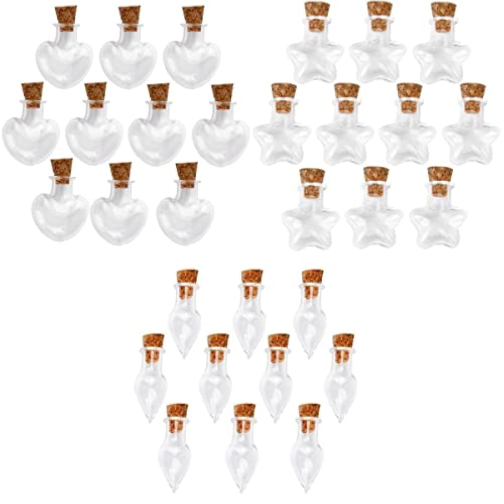 30 Pcs Small Mini Glass Empty Bottles with Cork Stopper