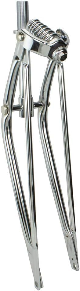OG Lowrider Classic 24" Chrome Cruiser Straight Spring Fork | 1" Threaded Steel Fork for Beach Cruiser, Lowrider & Vintage Bikes | Heavy-Duty Chrome Bicycle Fork with Smooth Suspension