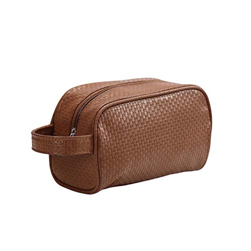 Preisvergleich Produktbild Suszian Muster-Kosmetiktasche, PU gesponnene Muster-Kosmetiktasche Tragbarer PU-Make-upbeutel-Reise-Kosmetik-Organ...