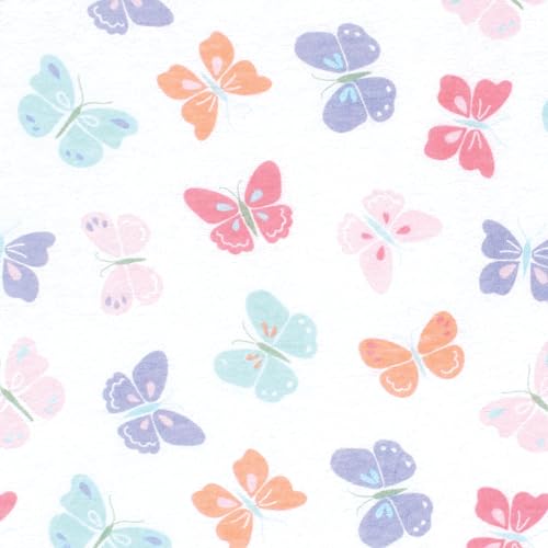 Image of Hudson Baby Unisex Baby Cotton Fitted Crib Sheet, Pastel Butterfly, One Size