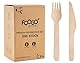 FOOGO Green Einweg-Holzbesteck 200-teilig, 16 cm – 100x Gabeln & 100x Messer – Holzbesteck kompostierbar & biologisch abbaubar – Nachhaltiges Einwegbesteck ideal für Party & Picknick