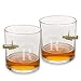 Personalized Bulletproof Lowball Whiskey Glass - Set of 2 - circle monogram