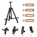 Art Painting Artist Easel Stand, Portable Adjustable Aluminum Metal Tripod Display Easel with Bag, Height from 17 to 66 inch for Table-Top/Floor Drawing and Displaying, Black