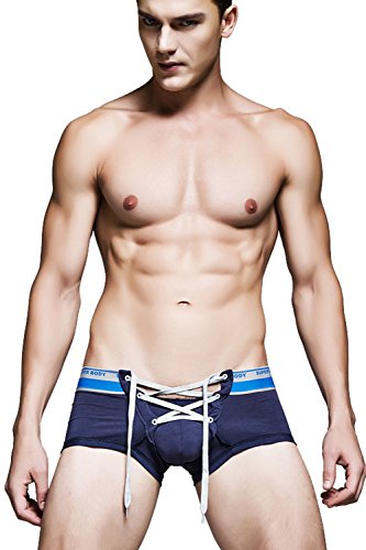 Men's Sexy Lingerie Cotton Tie Rope Cute Boxer Brief Underwear Panties3