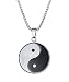 Vnox Stainless Steel Matte Finished Yin Yang Pendant Necklace with Free Chain 24"