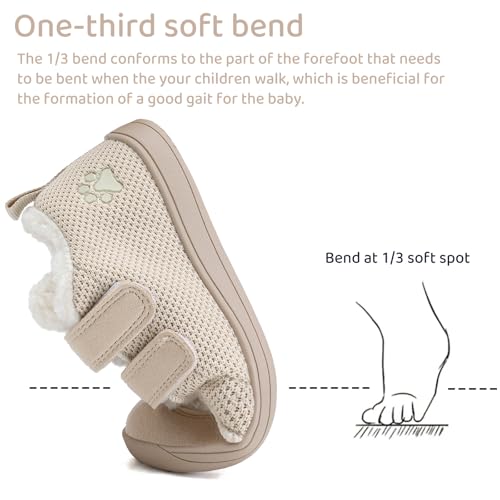WateLves Toddler Little Kids Wide Barefoot Shoes Warm Winter House Shoes Baby Girls Boys Zero Drop Minimalist Plush Warm Sneakers for Indoor Outdoor4