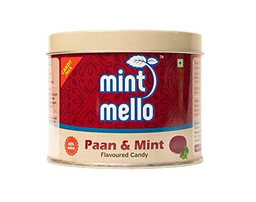 Image of CandyVille Mint Mello Paan Mint Candy Tin (340 Gram) | Mild Mint | Paan Flavoured With Menthol Drops | Pan Candy