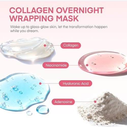 YURI Collagen Night Wrapping Mask: Overnight Collagen Peel Off Mask - Achieve Glass Skin with Elasticity & Hydration - Deep Hydration Overnight - Renews Skin Balance - For All Skin Types(2.53 fl.oz) - 3