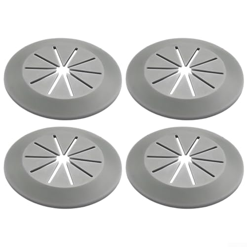 Copertura per fori da scrivania per una gestione efficace dei cavi 4 coperture per fori di uscita in PVC per spazio di lavoro pulito grigio
