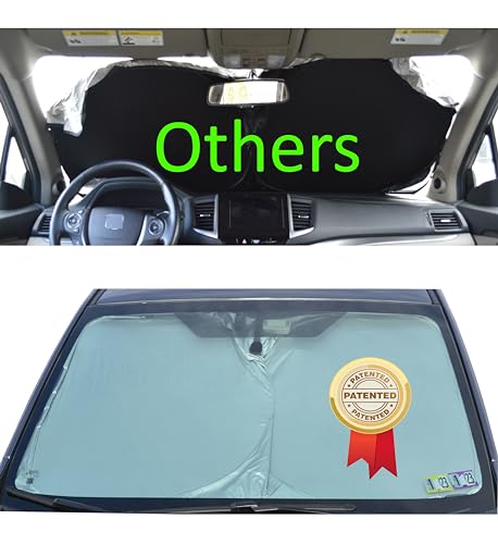 Image of Car Sunshade Pack of 4 for Car Windows, UV Protection, Heat Resistant, Foldable Sun Shades for Cars