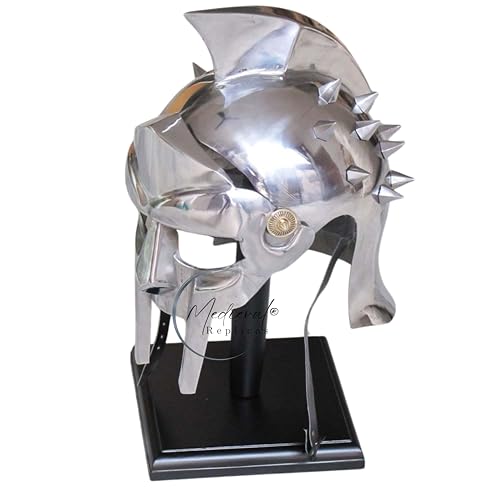Image of Gladiator Maximus Arena Helmet | Medieval Wearable Mens Helmet Full Size | Halloween Party Costumes | Larp Clothings Movie Dresses Full-Size for Cosplay, Renaissance Fairs, historical reenactment