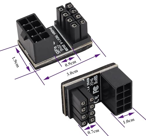 Adaptador de conector PCIe 8 Pin hembra a macho 2 unidades miniatura 2