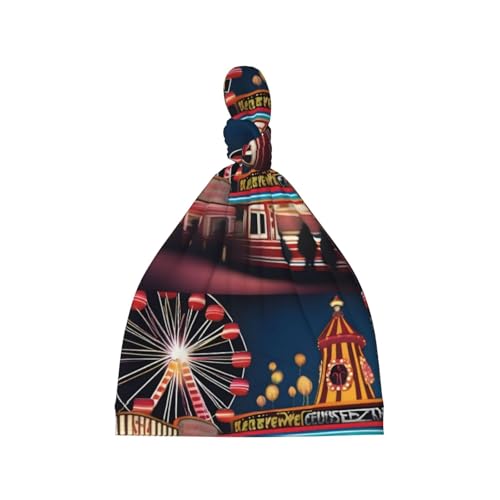 Baby Beanie CursedCarnival Knotted Hat - Soft, Warm, Comfortable, Headwear for Newborns, 0-6 Months Black