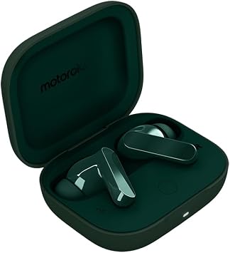 Motorola Moto Buds Bass XT2443-1 Dynamic ANC, Triple Microphone Array, Bluetooth 5.3, IP54 Water & Dust Resistant, Dolby Atmos Audio - Posy Green