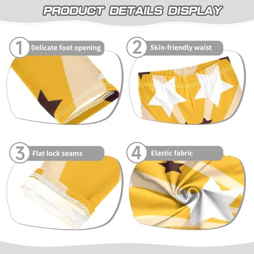 Star on Sun Ray Girls Leggings,Workout Leggings for Girls Toddler Athletic Legging Size for 3-10T3