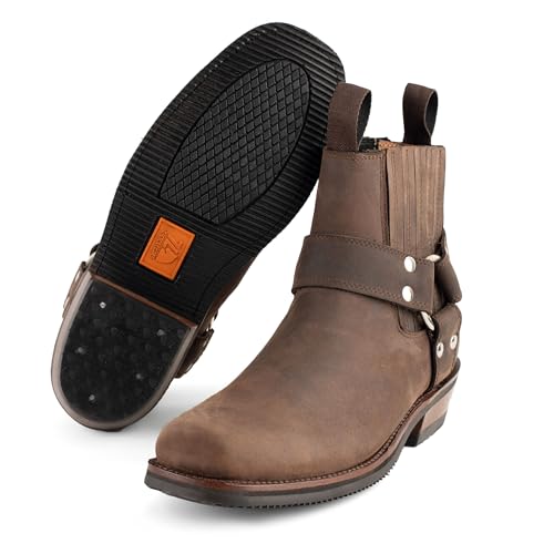 Men's Leather Biker Ankle Boot for Men Style 36004