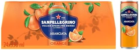 San Pellegrino Aranciata Sparkling Orange Beverage Italian Sparkling Drink, 11.16 fl oz โฎ 330 ml, 24 Pack