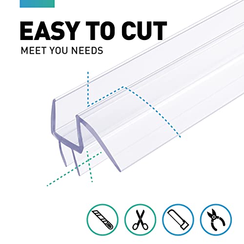 Fcsotsps Shower Door Bottom Seal Set - 2 Pcs 3/8" X 36" Shower Door Sweep For 3/8 Inch Glass, Frameless Glass Shower Door Seal Strip - Stop Shower Leaks And Create A Water Barrier (10 Mm) #TOP7