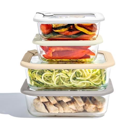 Image of Bentgo Signature Glass Food Storage Containers with Lids, 8 Piece Set