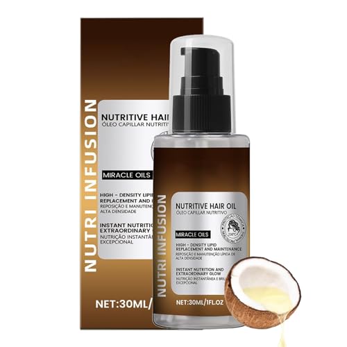Aceite capilar para cabello dañado | 30 ml aceite nutritivo | Cuidado diario en puntas abiertas y humedad con protección térmica para el estilo de viaje y hogar