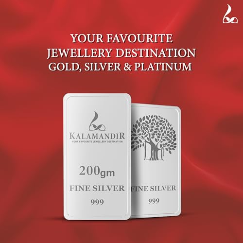 Image of KALAMANDIR 999 Fine Silver Bar For premium Design -200 gm | High-Purity Bullion in Elegant Finish