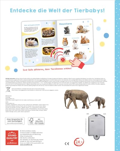 Mein großes Geräuschebuch – Tierbabys: Mit 43 Sounds | Hochwertiges Soundbuch mit realistischen Sounds für Kinder ab 24 Monaten