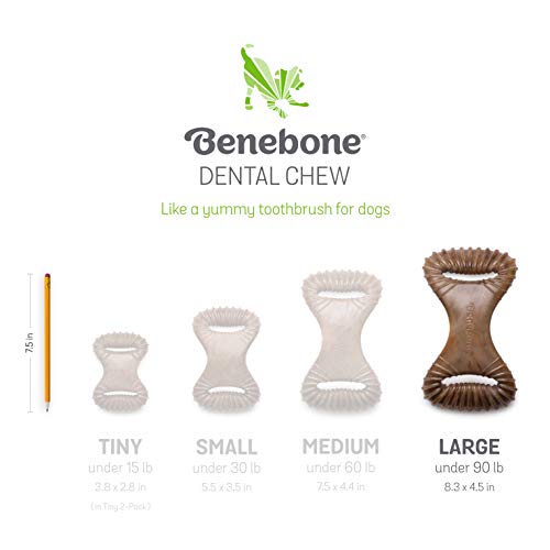 Benebone Dental Durable Dog Chew Toy For Aggressive Chewers, Real Peanut, Made In Usa, Large #TOP5