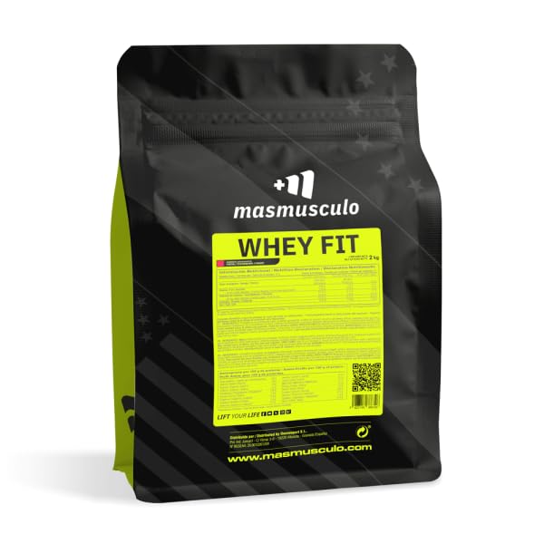 MASmusculo - Whey FIT - Proteína Whey - Proteína Suero de Leche - 2 kg - Bolsa para 2 Meses - Regeneración Muscular - Mejora el Rendimiento - Fresa