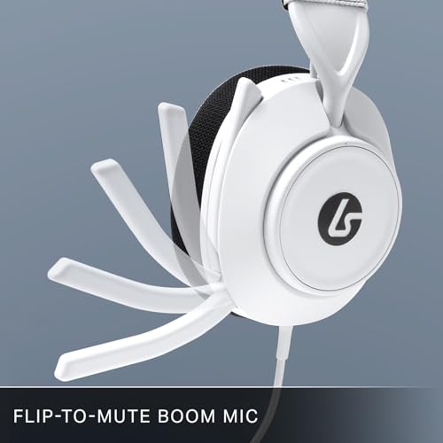 Image of PowerA LucidSound LS10P Gen 2 Wired Gaming Headset with 50mm Drivers, Flip-to-Mute Mic, Tempest 3D Audio, Swivel cups, Lightweight & Glasses-Friendly for PS5, PS4 & PC, White