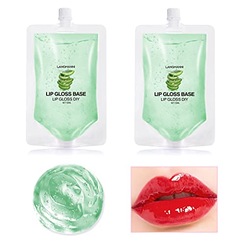 Lip Gloss Base, Transparent Clear Base for DIY Lip Gloss Moisturizing Non-Sticky Vegan Organic lip gloss Vegan Lip Makeup Oil (Aloe green)
