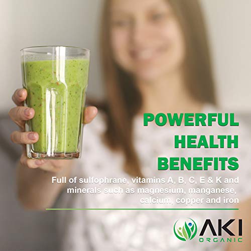 Aki Organic Broccoli Sprout Powder Sulforaphane Ideal For Your Greens Veggie Smoothie Or As A Supplements Of Sprouts From Non Gmo Brocolli Seeds Pack Of Vitamins & Antioxidant (5.29oz / 150g) - Thumbnail 6