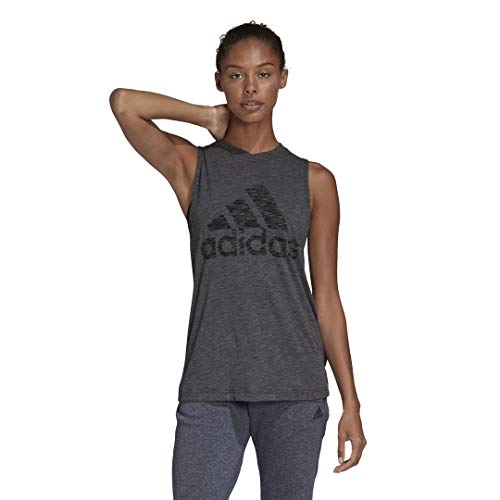 adidas Women's W Winners Tank, Black Melange, Medium