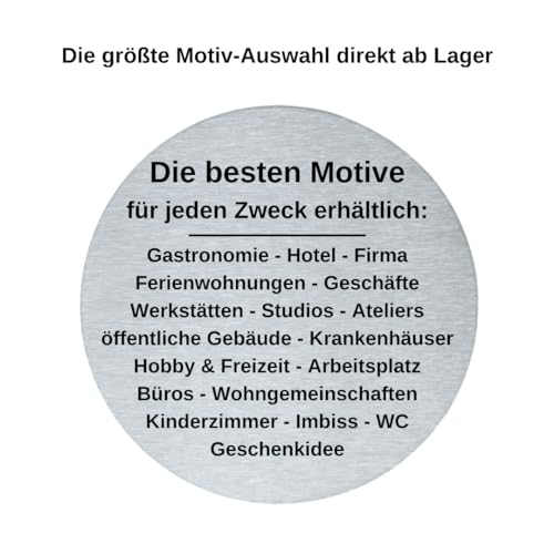 stahl-design-tebart Hinweisschild Piktogramm rund 7,5 cm Edelstahl selbstklebend 3M Klebefläche graviert Edeloptik elegante Beschilderung langlebig WC Getränkerückgabe- 7,5x7,5x0,1cm