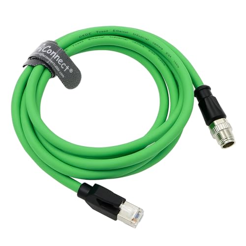 Cable Ethernet Cat6ae M12 a RJ45 2 m Verde