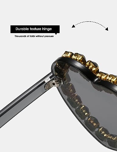 Women Heart Shaped Sunglasses With Rhinestone Candy Color Transparent Heart Glasses For Wedding Costume Party3