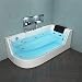 Produktbild Home Deluxe - Whirlpool Badewanne - CARICA Links weiß mit Heizung und Massage - Maße: 170 x 80 x 59 cm | Eckwanne, Indoor Jacuzzi