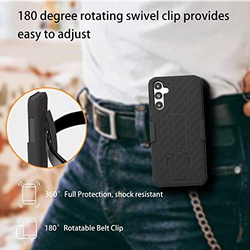 Ailiber For Samsung Galaxy A54 5G Case, Galaxy A54 5G Phone Case Holster With Screen Protector, Swivel Belt Clip, Kickstand Holder, Slim Shockproof Shell Full Body Phone Cover For Samsung A54-Black #TOP2